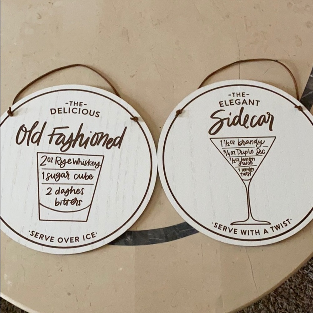 Wooden Cocktail signs